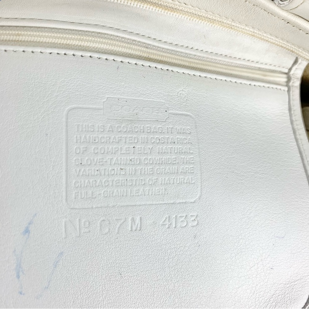 Coach Vintage Waverly White Leather Satchel Handbag Purse 4133 - Picture 10 of 10